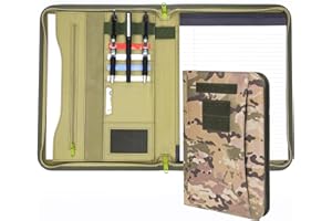 VEPKOIT Army OCP Military Notebook Binder with Zippered Padfolio Organizer and Tactical Notebook Cover for A4 Folder, Large OCP Binder Planner for Men - Tactical Binder Organizer Military Binder (A4(Multi))
