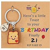 PEALICIOUS Cute Toast Keychain for Girls, New Beginnings Gifts for Best Friend as Next Chapter Stuff, Cute Love Engagement Housewarming Birthday New Job Gifts for Coworker Couple Bestie Sister Parents