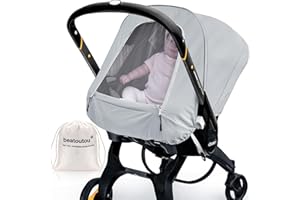 BEATOUTOU Summer Baby Car Seat Cover Compatible with Doona Car Seat and Stroller,Breathable Sunproof Car Seat Canopy for Boys & Girls,Suitable for Spring/Summer/Autumn Use (Gray)