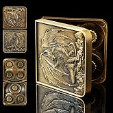 7 in 1 Metal DND Dice Set Spinner dice subitable for Dungeons &amp; Dragons in Magnetic Iron Box（Gold）