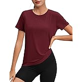 MAGCOMSEN Women's Tops Short Sleeve Workout Shirts UPF 50+ Quick Dry Athletic Running Swim Rash Guard