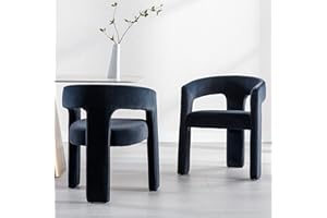 RIVOVA Black Modern Barrel Dining Chairs Set of 2, Velvet Upholstered Accent Side Chair with Arms Comfy Makeup Vanity Chairs, Dining Living Room Kitchen Chairs