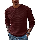 PJ PAUL JONES Mens Pullover Sweater Waffle Textured Long Sleeve Knitted Sweaters