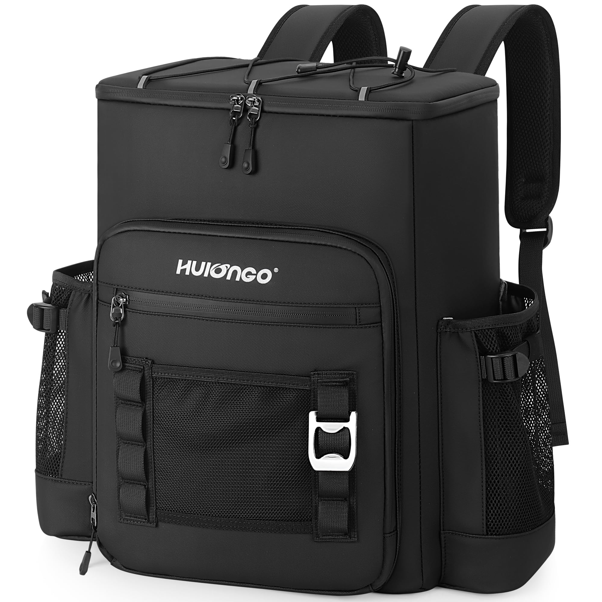 Photo 1 of Hulongo Large 52cans Waterproof Insulated Cooler Backpack for Men & Women, Leak Proof Backpack Cooler, Soft, 8Gal (Black)