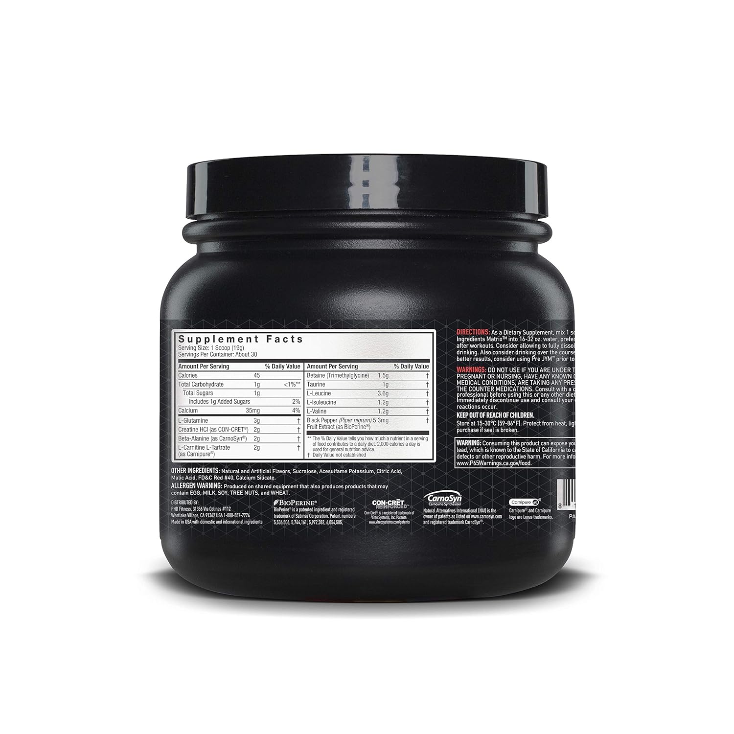 Post JYM Active Matrix PostWorkout with BCAA�s