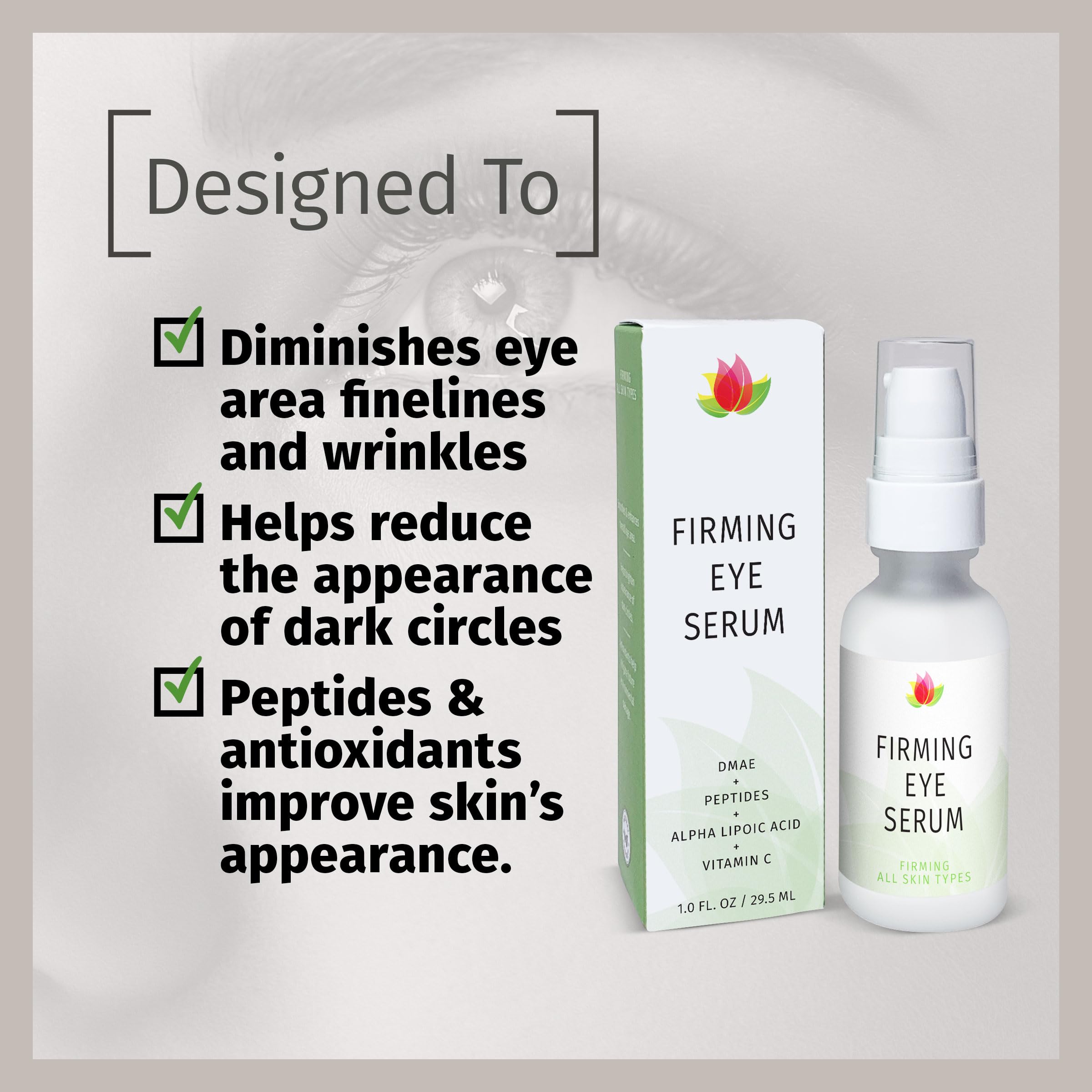 REVIVA LABS - Firming Eye Serum with Alpha Lipoic Acid, Vitamin C Ester & DMAE (1.0 fl.oz)