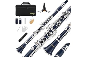 LeSage Bb Clarinet for Students b Flat Instrument Beginner with 2 Barrels Case Stand for School Band