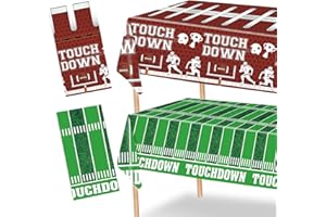 BOMSI Plastic Table Cloth Cover for Parties Disposable Laser Rectangle Table Covers Foil Tablecloth Iridescent Party Decoration Birthday Bridal Wedding Christmas (2, Football)