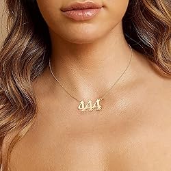 Tavuala Angel Number Necklace For Women, 18K Gold