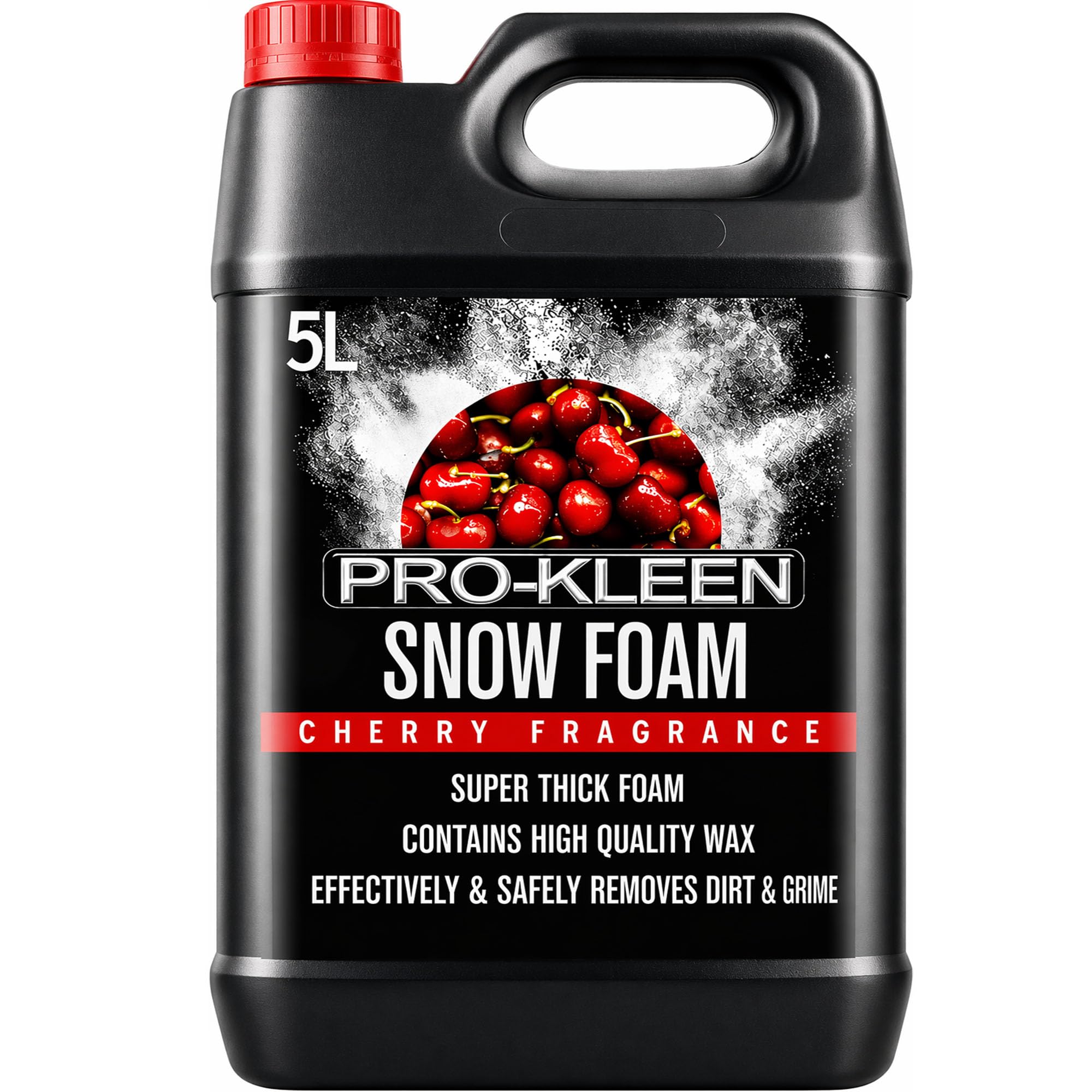 5L of Pro-Kleen Cherry Snow Foam with Wax – Super Thick & Non-Caustic Foam – Extremely Powerful & Easy To Use (5L Cherry)