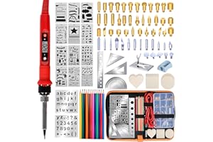 KYZHXVO Wood Burning Kit-Wood Burning Tool Set with Digital LCD Display Pyrography Pen Adjustable Temperature and Embossing/Carving/Soldering/Engraving Tips for Wooden Crafts