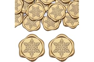 SWANGSA Lot de 50 autocollants en forme de flocon de neige pour enveloppe de Noël, invitations de fête, emballage cadeau Doré