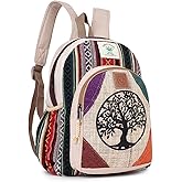 KayJayStyles Small Lightweight Daypack Backpack Handmade Himalayan Hemp Bohemain Travel, Hiking, Purse