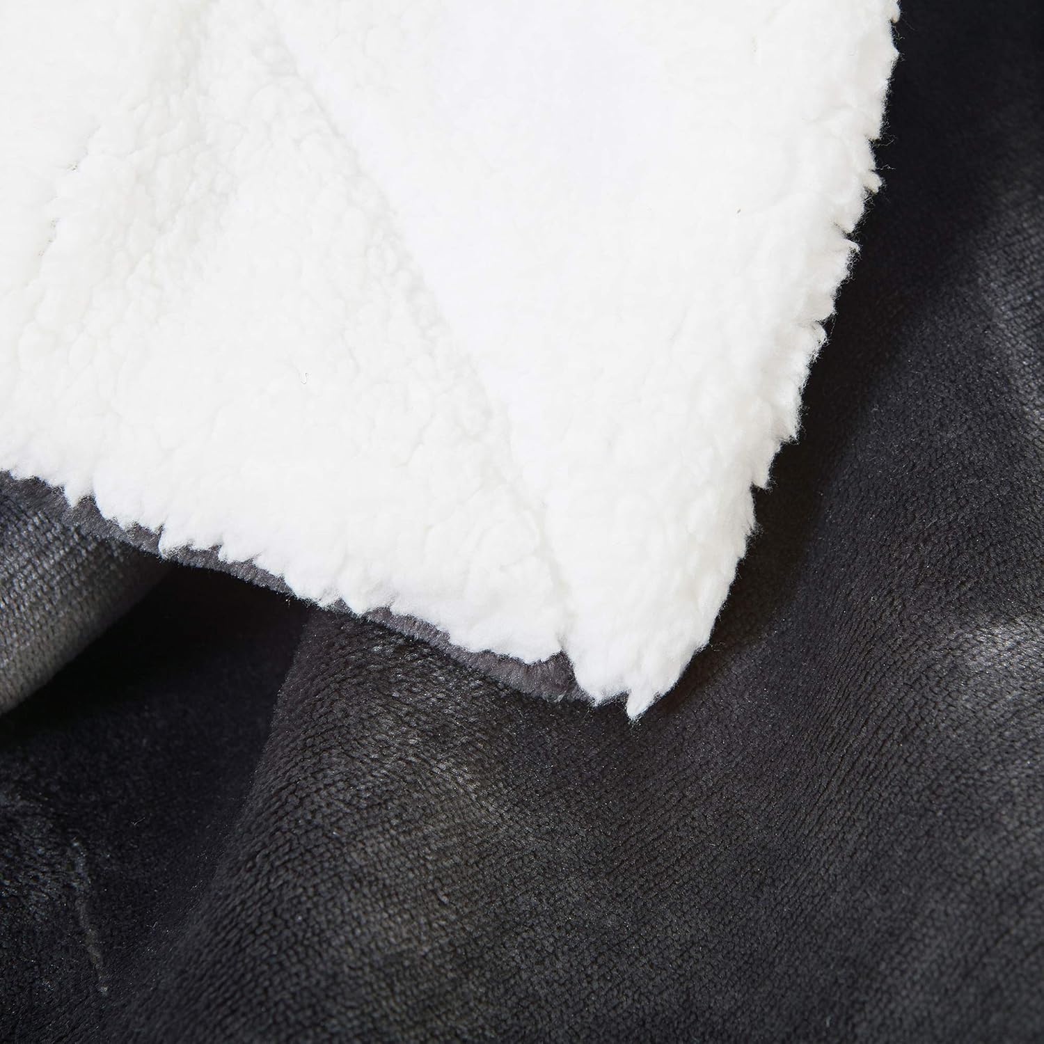SOCHOW Sherpa Fleece Throw Blanket, Double-Sided Super Soft Luxurious Plush Blanket 127cm×150cm, Dark Grey - Image 4
