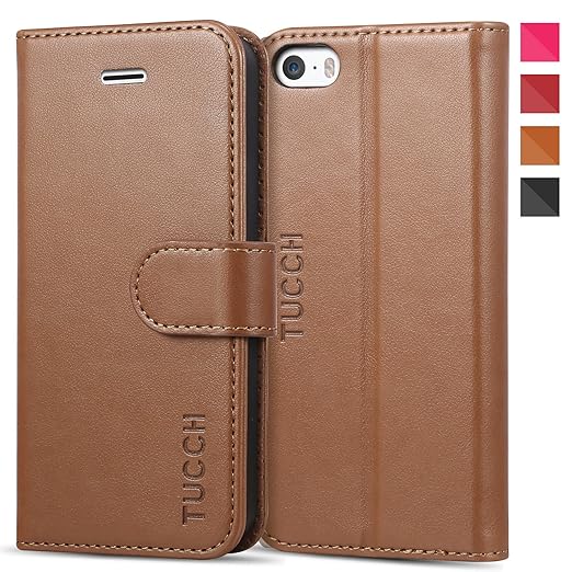 title=Custodia iPhone SE, Cover iPhone 5s, TUCCH Custodia in Pelle, [GARANZIA DI