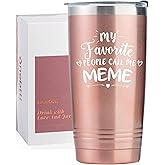 Onebttl Meme Gifts for Grandma, Insulated Stainless Steel Wine Tumbler with Lid, For Grandma on Birthday, Mother’s Day, Christmas, Rose Gold, (20 oz) Call me Meme