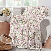 Horse Floral Blanket Pink Cute Horse Baby Throw Blanket Super Soft Plush Lightweight Warm Fleece Flannel Decor Blanket Gifts for Girls Women Boys Men Kids for Sofa Couch Bed 40"X50"