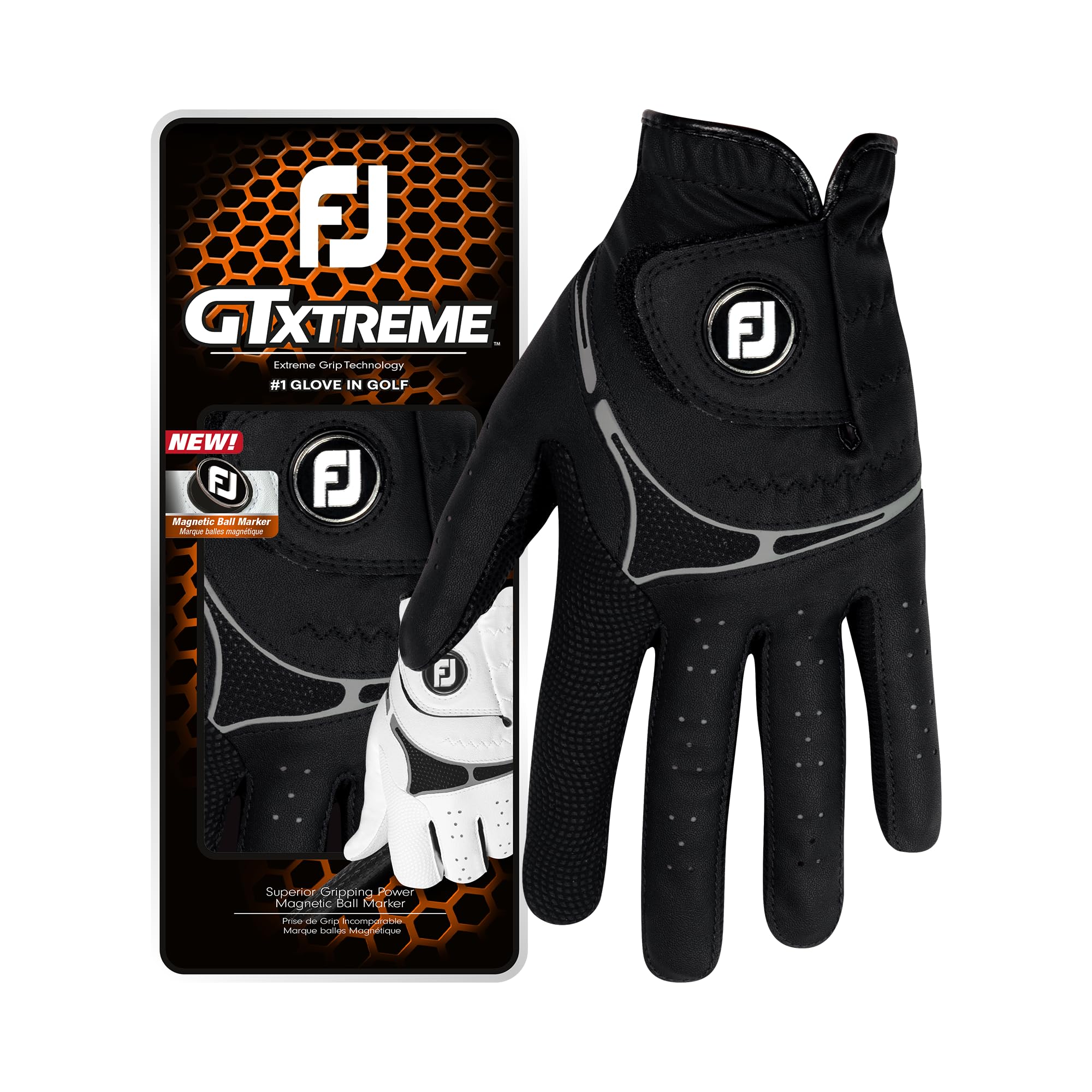 FootJoy GT Xtreme Men's Golf Glove, Black, M, Left hand for right handed golfer