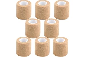 CIYAGPOOU Self Adhesive Bandage Wrap,2 Inch Athletic Tape Breathable Elastic Brown Cohesive Bandages, Vet Wrap Sports Tape for First Aid, Wrist Sprains Protection,Dogs
