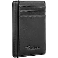Portefeuille Magnétique GH GOLD HORSE - Cuir Véritable, Minimaliste Pour Hommes, Noir