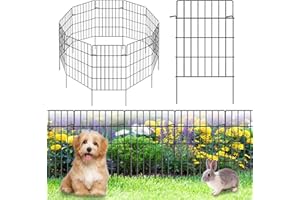 KYATE 19 Pack Animal Barrier Fence Garden Fencing for Dogs Ground Easy Assembly Outside Blocker Fences Patio Yard Landscape Outdoor Decor Black