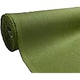 A-Express Natural Pure 100% Linen Fabric - 54" Wide Linen Material for Needlework by The Yard - Linen Fabric Cloth for Dressmaking, Bag, Tablecloth, Craft, Embroidery - 1/2 Yard 54" x 18" Dark Green