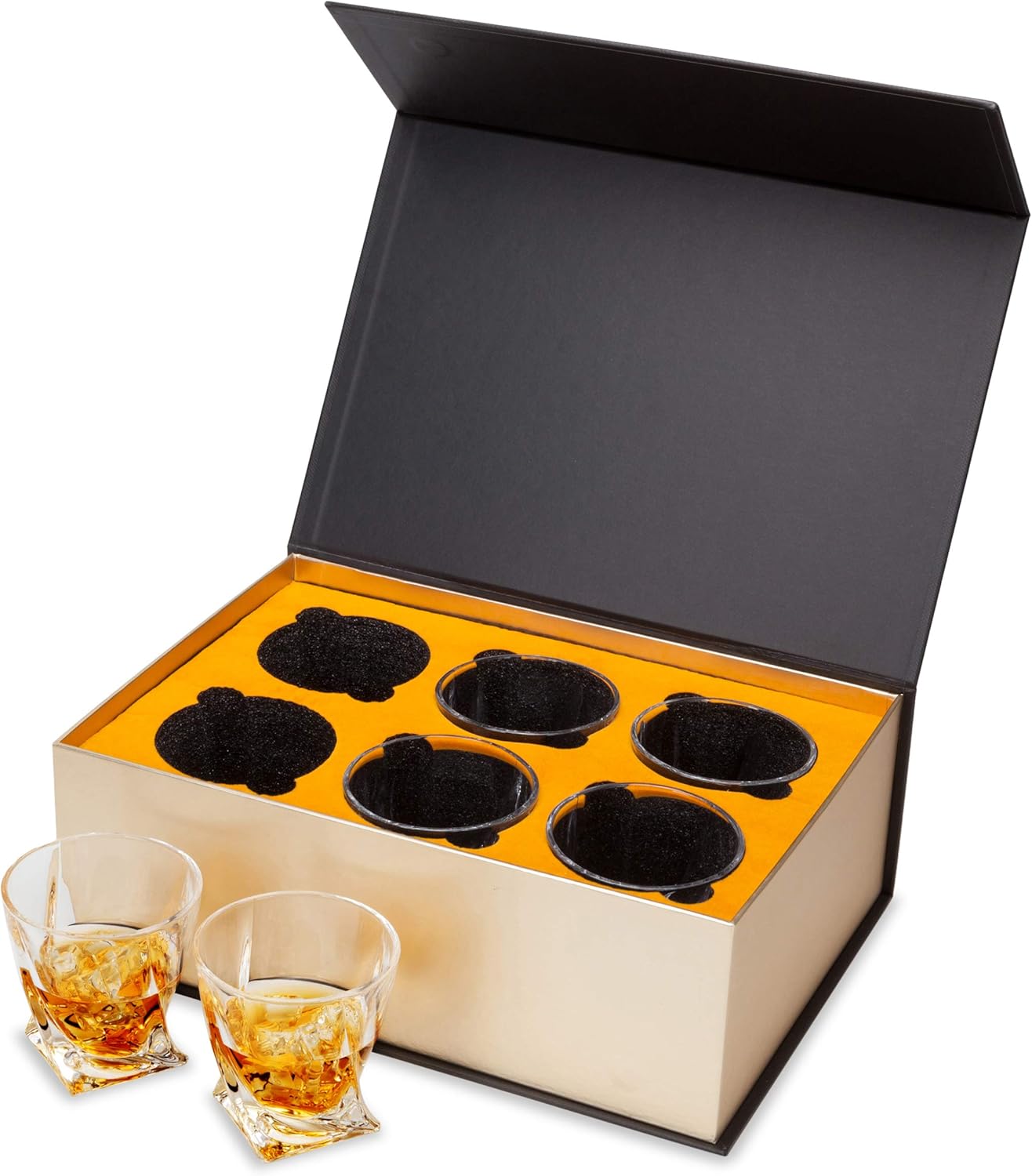 KANARS Whiskey Glasses Set, No-Lead Crystal Whisky Glass 300 ml for Cognac Martini, Bourbon, Cocktail, Tequila, 6-Piece - Image 3