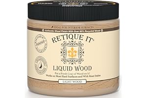 Retique It New and Improved Formula Liquid Wood Coatings - Stainable Primer - Paint It then Stain it (Light Wood, Medium)