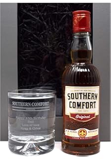 Engraved Personalised Southern Comfort Design Dimple Glass