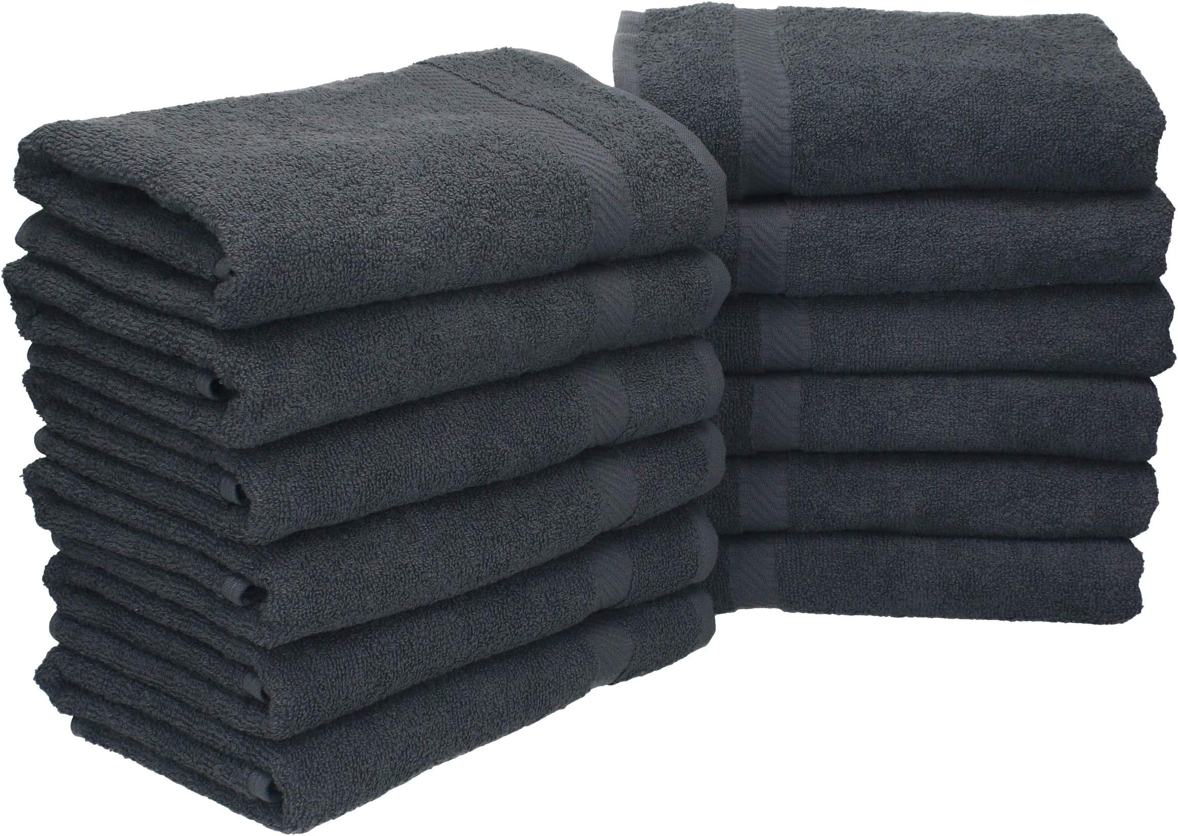Betz 12 Piece Towel Set 12 Hand Towels anthracite grey PALERMO 50x100 cm 100% Cotton
