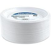 Blue Sky 10 Inch White Plastic Plates - [100 Count] Disposable Plastic Plates, Microwave Safe, Perfect for Birthday Parties, Weddings, Banquets, Picnics, and Everyday Use