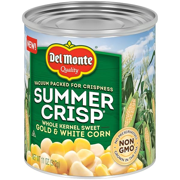 DEL MONTE SUMMER CRISP WHOLE KERNEL GOLD AND WHITE CORN, 11 OZ CAN