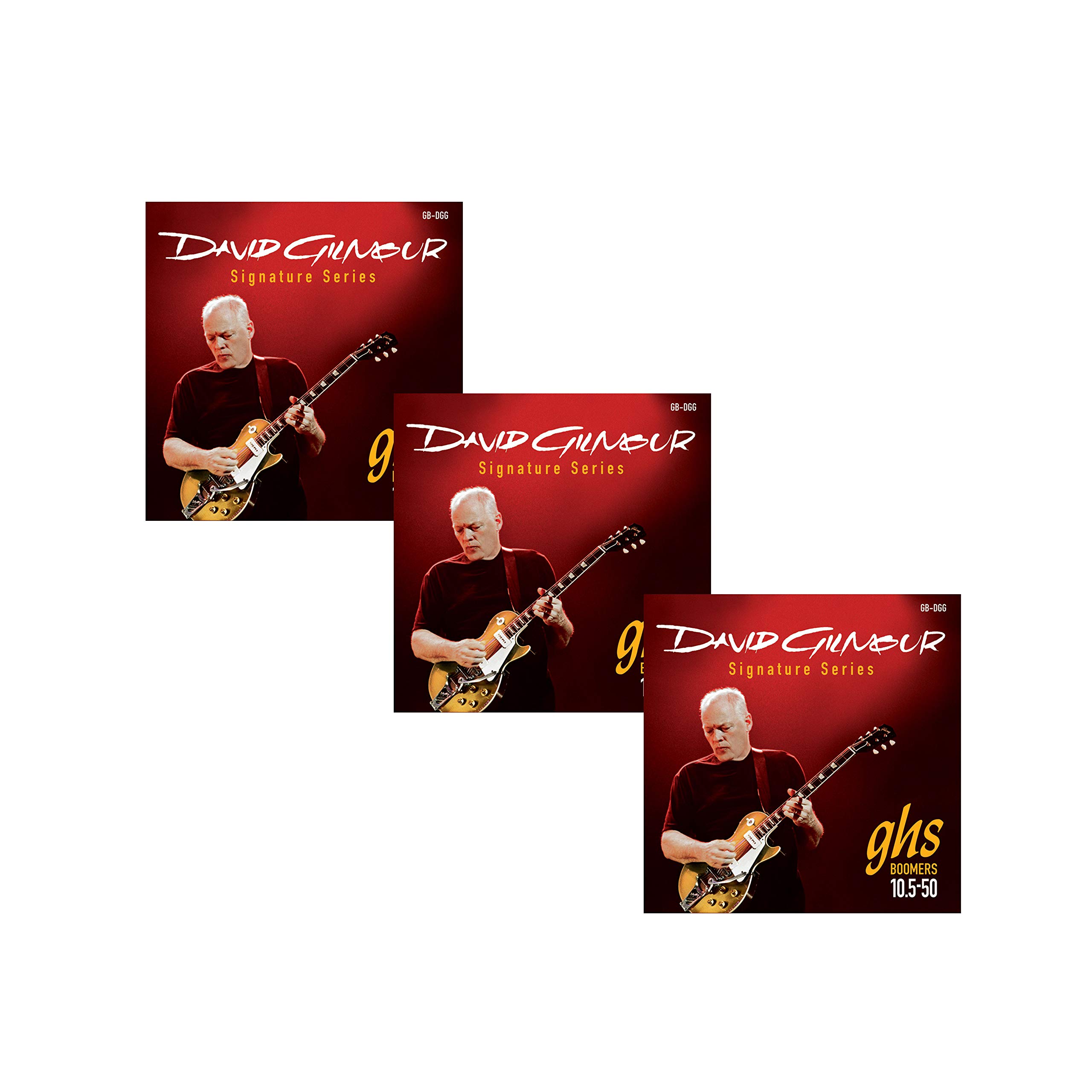 Photo 1 of GHS Strings, Electric Guitar Strings, Guitar Boomers David Gilmour Signature Series Red Set, Model: GB-DGG SET, Gauge 10 1/2-50, Pack of 3 SETS