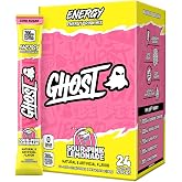GHOST Sugar-Free Energy Drink Packets, Pink Lemonade, 24 Sticks | 200mg of Natural Caffeine, Zero Sugars, Daily Vitamins &amp; More, No Artificial Colors - Pre-Workout Energy Drink Mix Packet