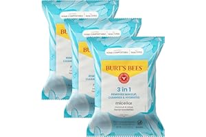 Burt's Bees Stocking Stuffers, Coconut & Lotus Face Wipes, for All Skin Types, Micellar Makeup Remover & Facial Cleansing Towelettes, Skin Care Christmas Gifts, 30 Ct. (3-Pack)