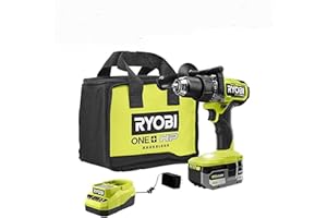 RYOBI ONE+ HP 18V Brushless Cordless 1/2 in. Hammer Drill Kit with (1) 4.0 Ah High Performance Battery, Charger, and Tool Bag