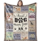 Wxiben Dog Mom Gifts for Women - Soft Flannel Dog Mom Blanket Gifts for Dogs Lovers Birthday Gift for Dog Moms Best Dogs Mom Ever Throw Blanket for Mother Bed Couch Sofa Home Decor 60x50