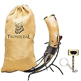 Trondebal Viking Drinking Horn 15-20 oz with Metal