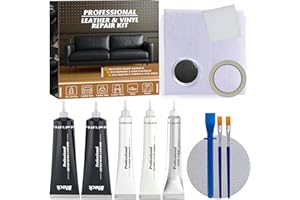 GLOWPOINT Black Leather Repair Kit for Furniture, Car Seats, Sofa, Jacket, and Purse, Vinyl Repair Kit with Super Easy Instructions to Match Any Color, Restore Any Glossy Leather Surface