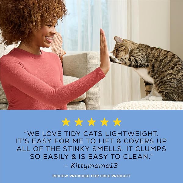 PURINA TIDY CATS LIGHTWEIGHT 4-IN-1 STRENGTH MULTI-CAT, ODOR CONTROL, CLUMPING, 99.9 PERCENT DUST FREE CAT LITTER – 17 LB. BOX