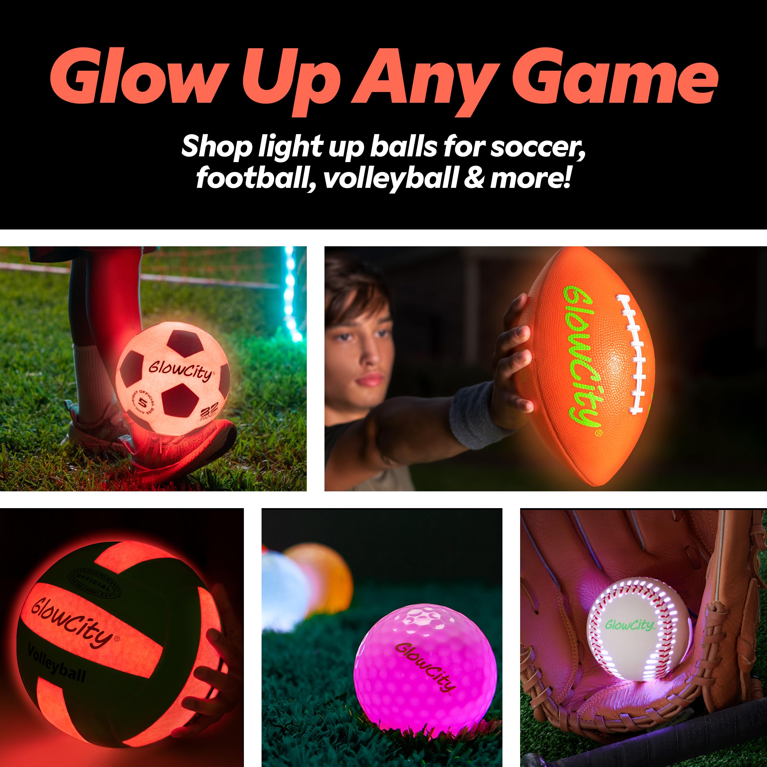 GlowCity Glow in The Dark Basketball - Sizes 5, 6, 7 Light Up Ball for Kids, Teens & Adults - Red Glow for Outdoor Games - Sports Birthday Gifts Ideas for Boys Ages 6 7 8 9 10 11 12 13 14