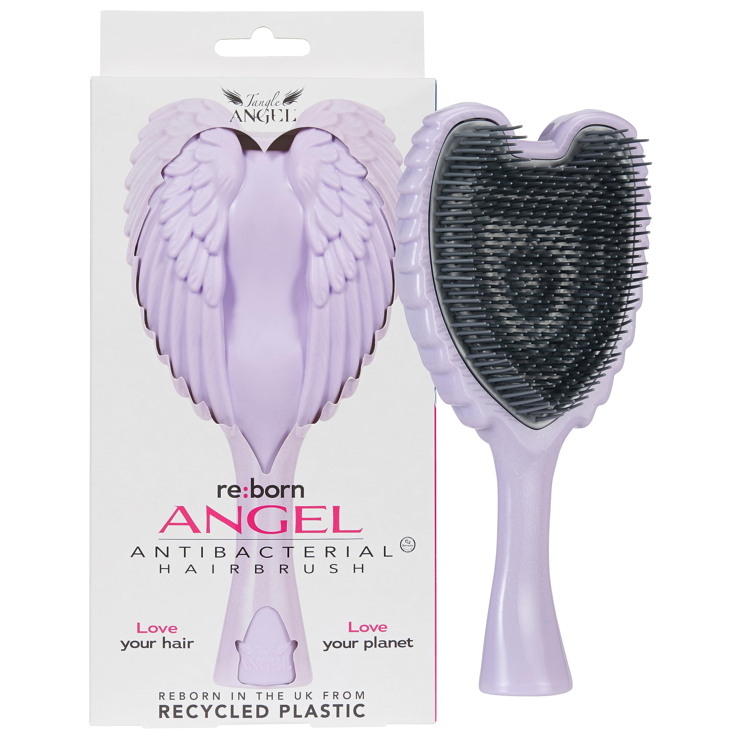 Tangle Angel Reborn Angel Detangling Hair Brush - Eco Friendly Hair Brush. Great for All Hair Types - Thick, Curly, Straight, Wavy, Wet and Dry Hair, Hair Extensions. Perfect for Women, Girls, Kids