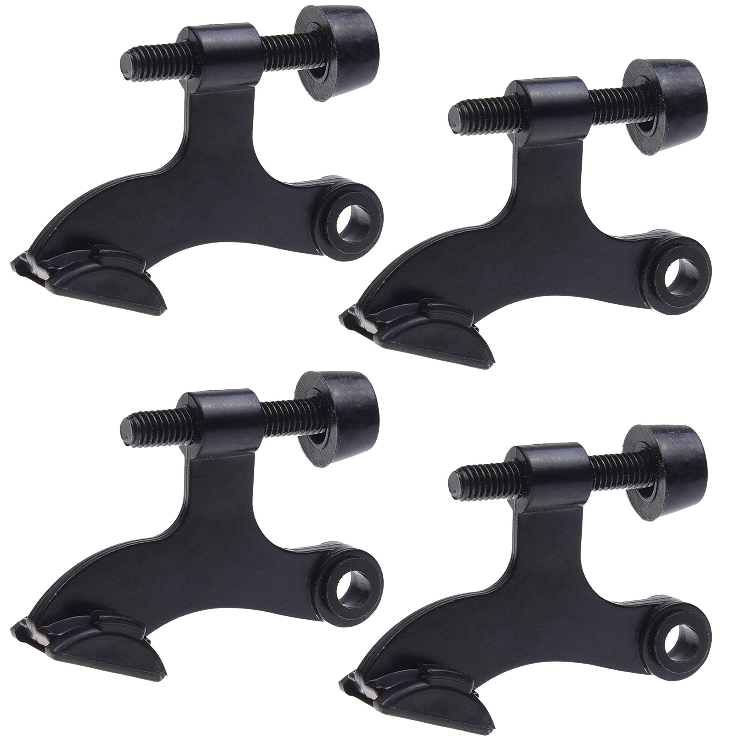 Kare & Kind 4X Nickel Hinge Pin Door Stoppers - Door Stops for Hinge - with Protective Bumper Tips - Easy to Install - Prevents Wall and Door Damage - Heavy Duty and Adjustable (Black - 4 Pack)