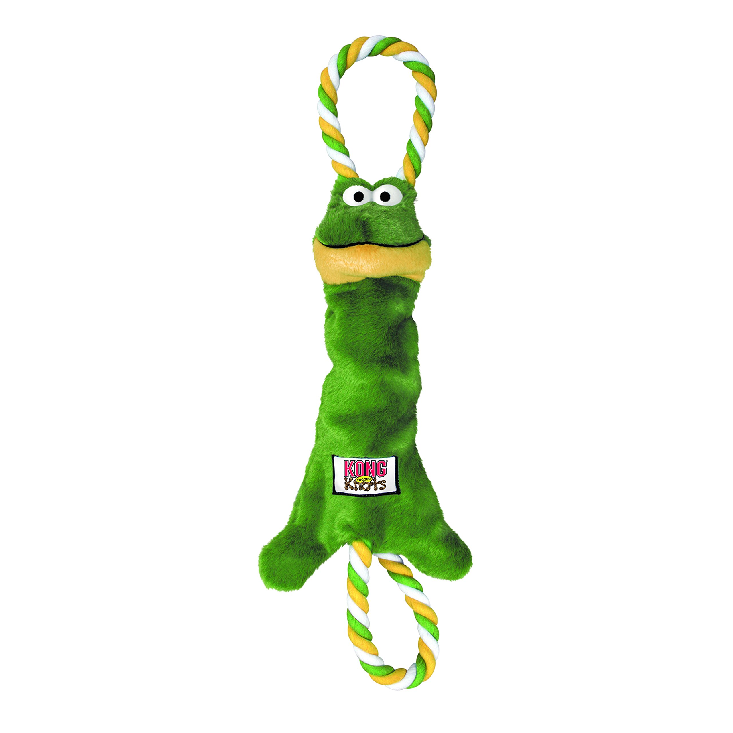 KONG - Tugger Knots Frog - Tug of War Dog Toy, Minimal Stuffing and Looped Ropes for added Strength - For Small/Medium Dogs