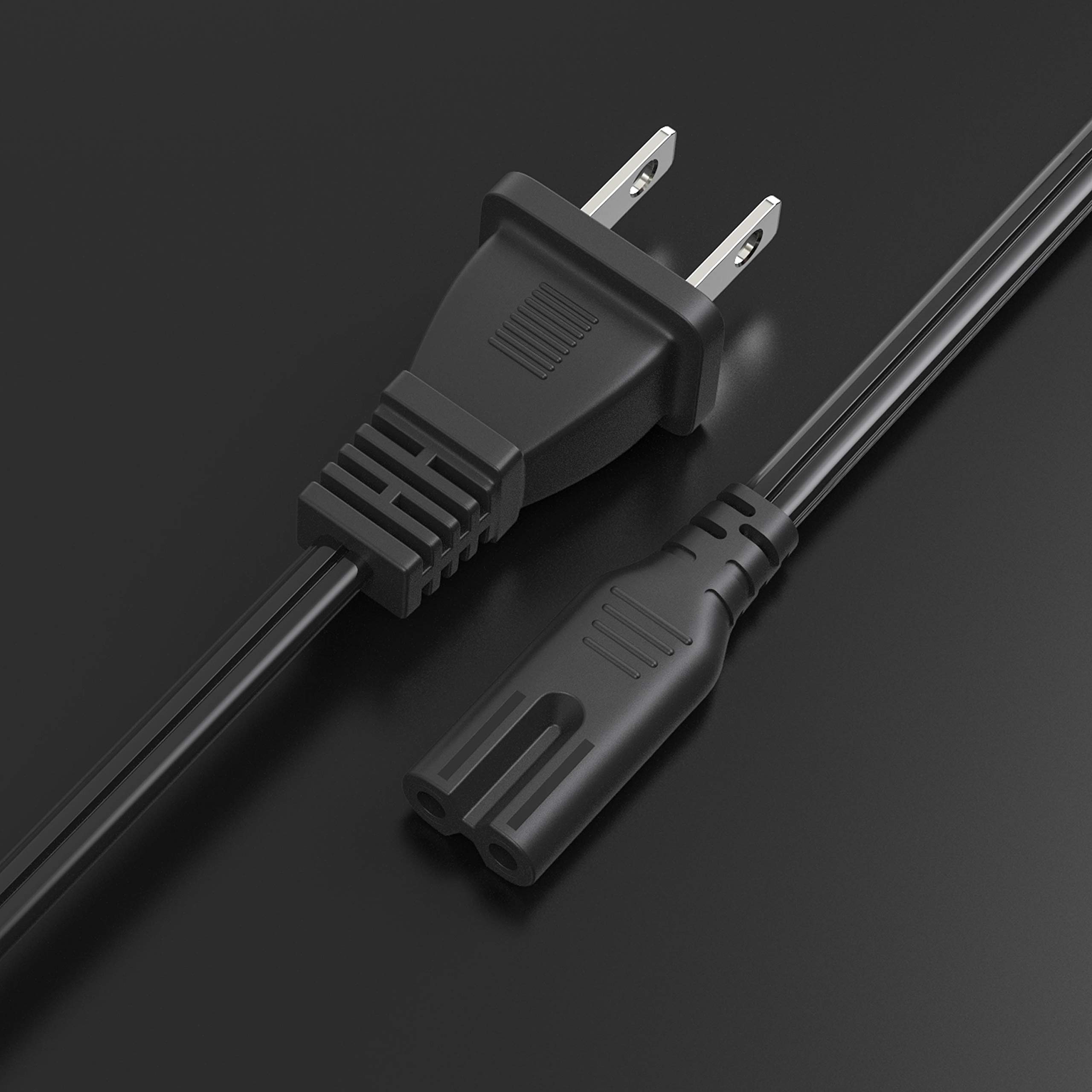 AC Power Cord for PS5 PS4 PS3 Sony PlayStation 5 4 3 Slim,Xbox One S/X Game Console,2 Prong 7a 125v Replacement Plug Power Cable 6Ft[UL Listed]