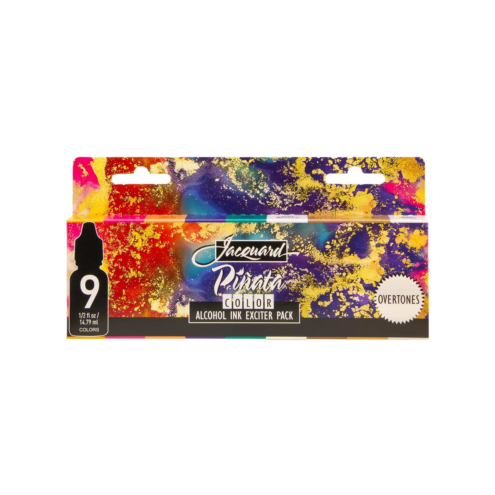 Jacquard Piñata Color Overtones Alcohol Ink for Epoxy Resin Dye, Vibrant Art Pigment and Craft Projects, Exciter Pack, 9 x 14.79ml Bottles