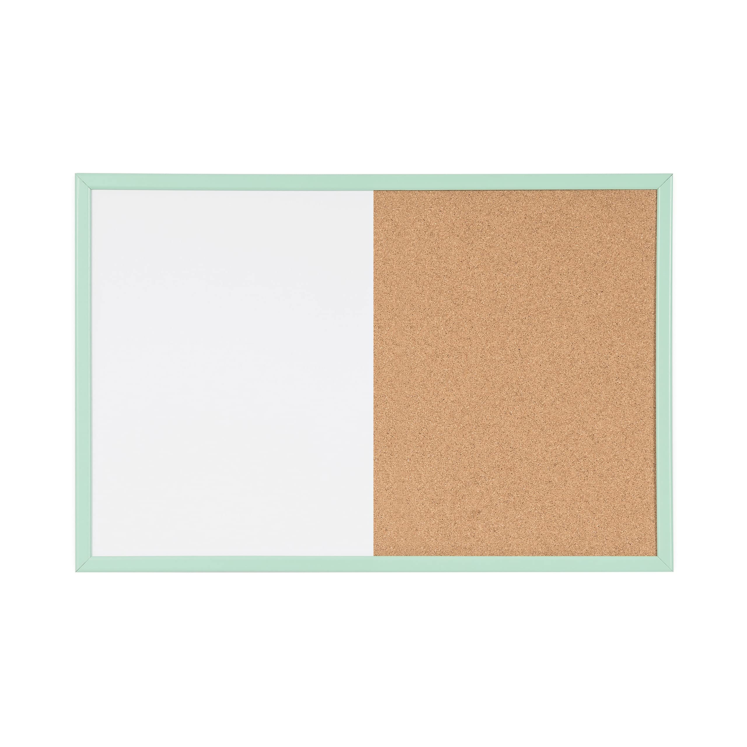 Bi-Office Combined Board with Cake Frame, Magnetic Dry Erase Board and Cork, Pastel Green MDF Frame, 40 x 60 cm