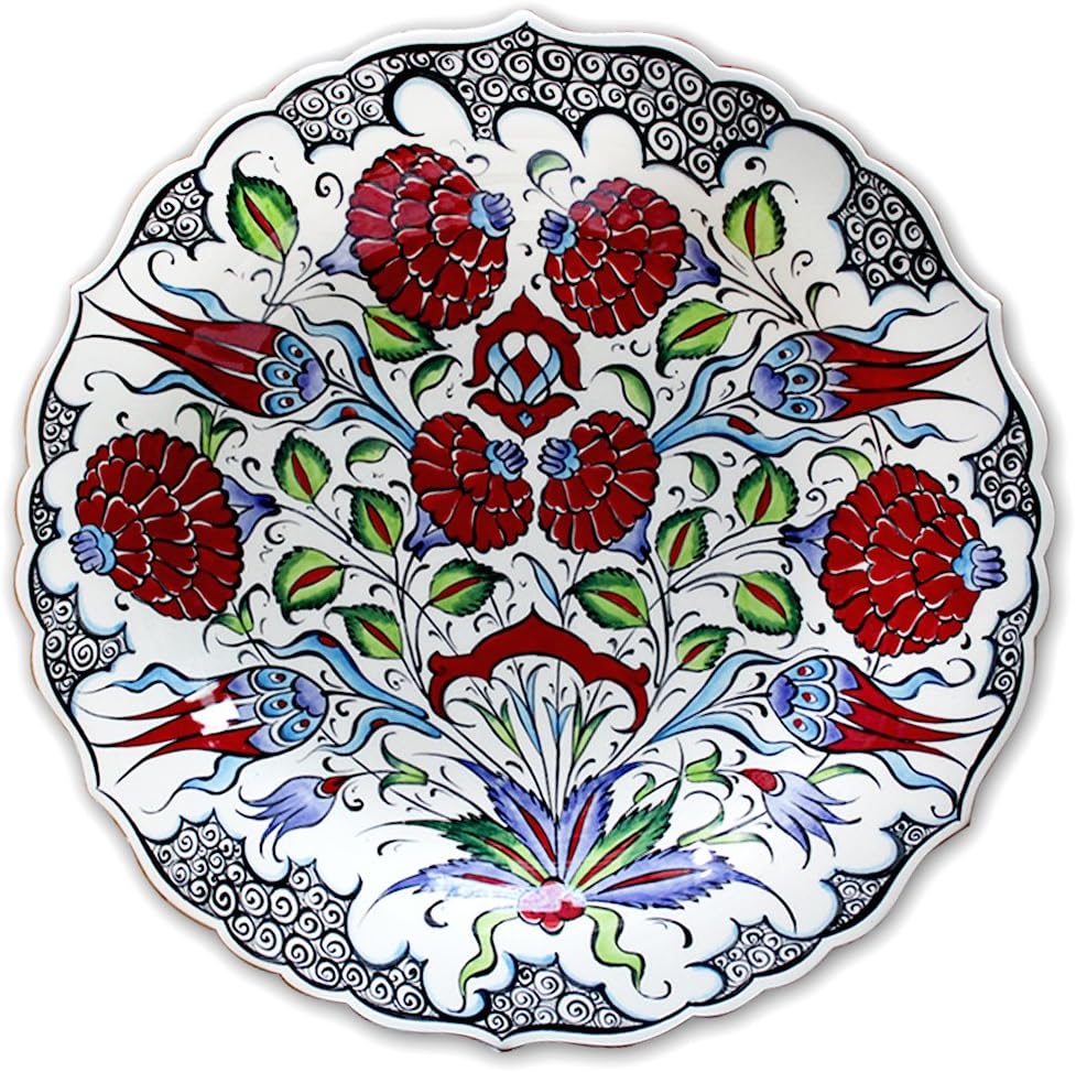 TurkCeramics by OMKAR INTERNATIONALCeramic Designer Wall Plate (32 cm x 32 cm x 4 cm)…