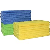 POLYTE 300 GSM Multipurpose Microfiber Cleaning Towel, 16x24 in, 18 Pack | Lint Free, Quick Dry