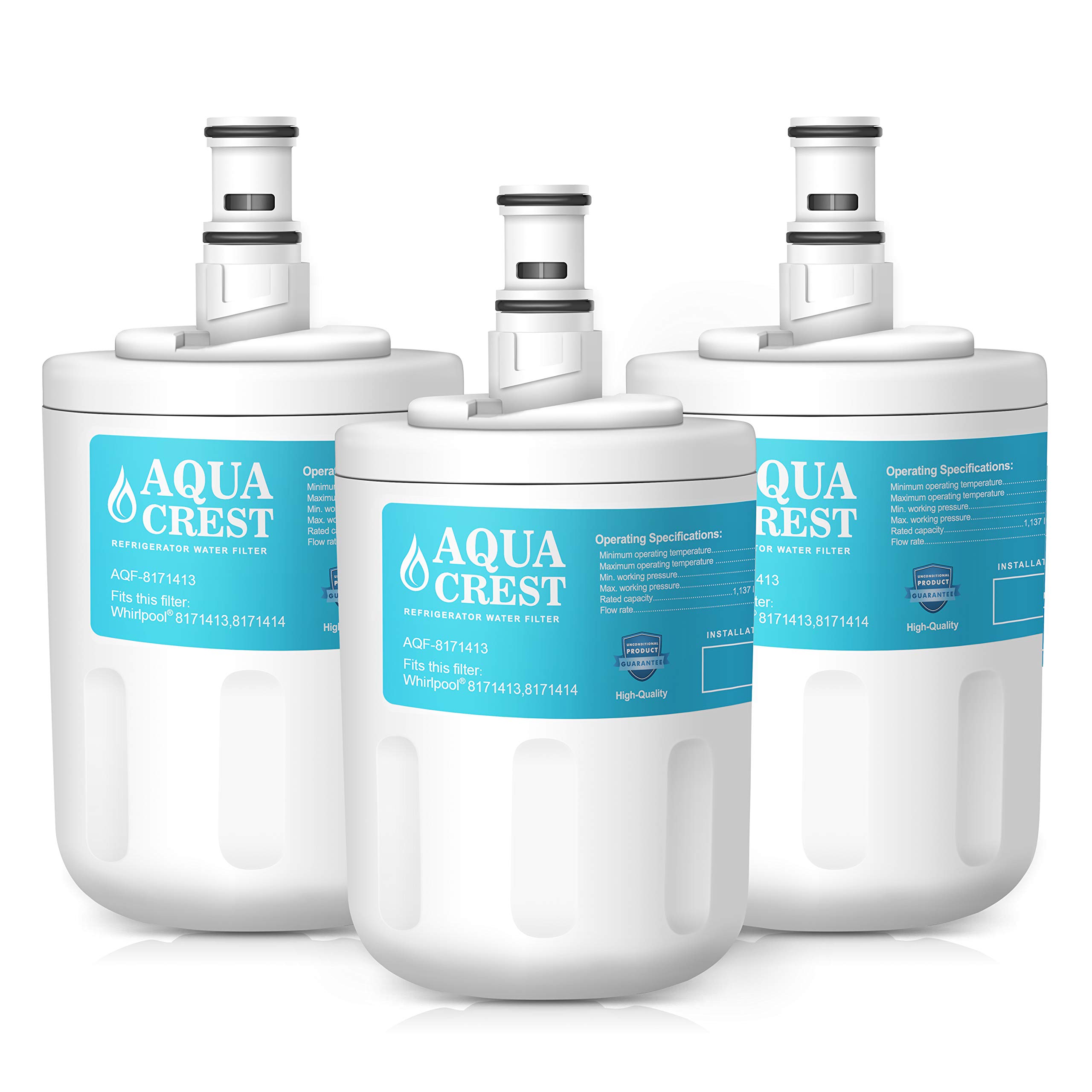 AQUACREST 8171413 Refrigerator Water Filter, Compatible with Whirlpool